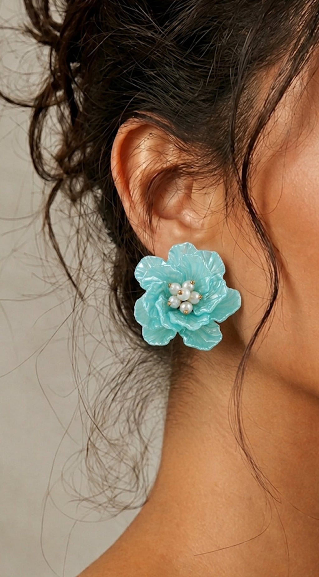 Blue Santorini Flower Earrings