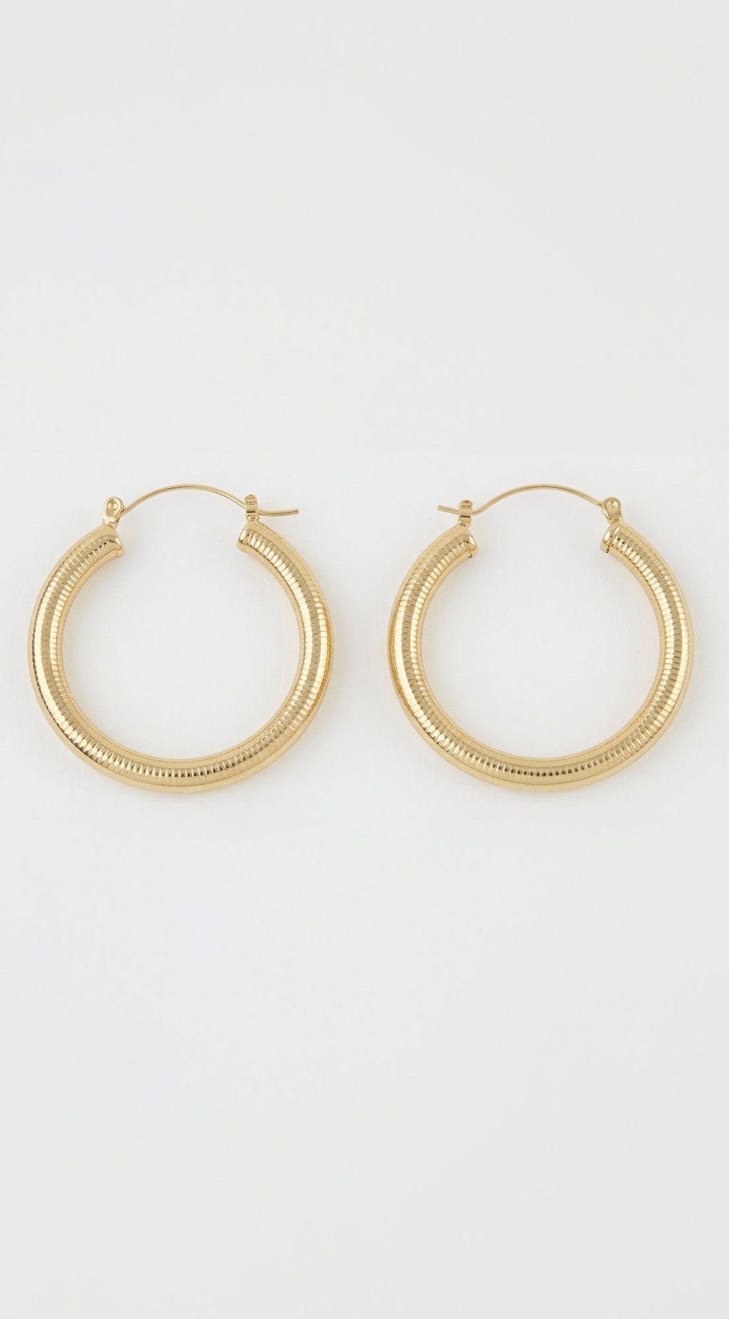 Gold Textured Hoop Earrings