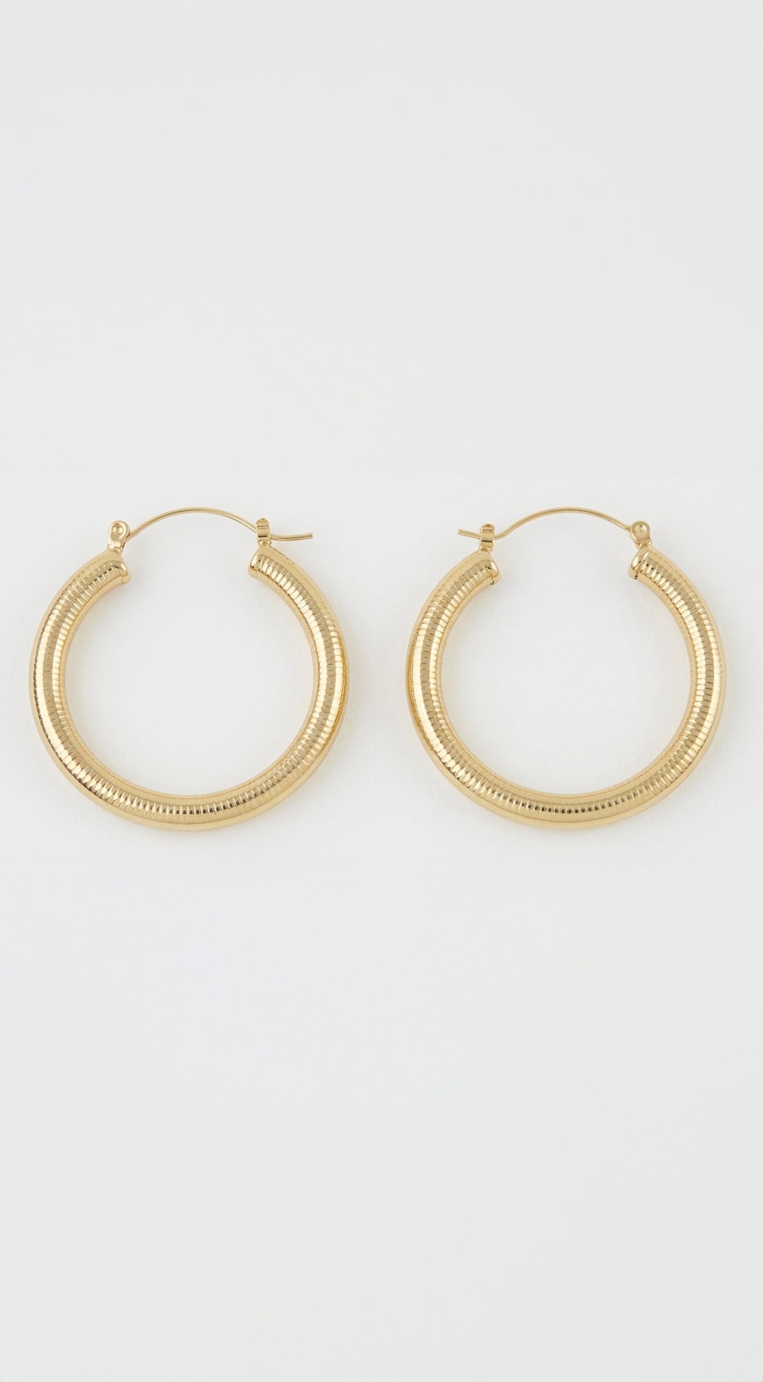 Gold Textured Hoop Earrings