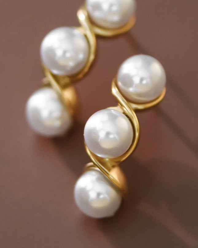 Gold Gold Dipped Pearl Stud Earrings