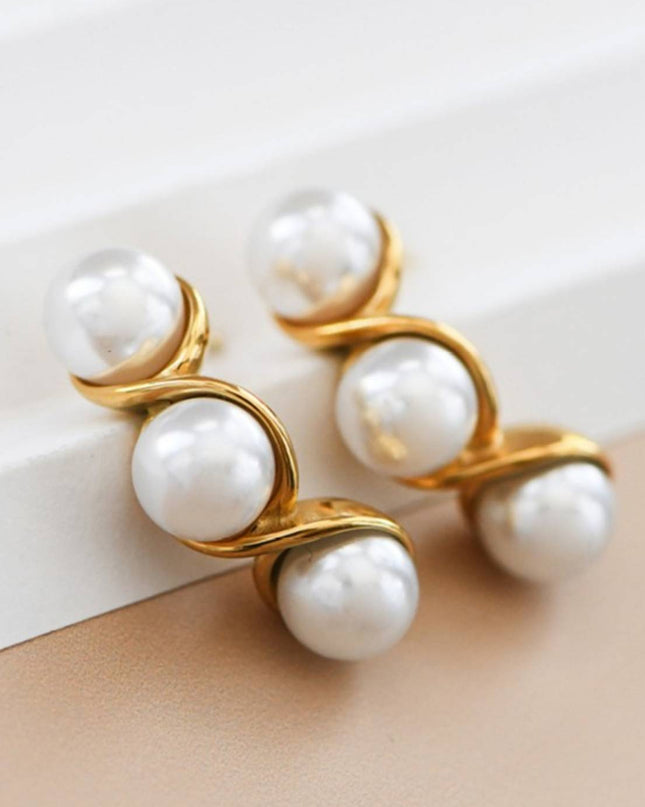 Gold Gold Dipped Pearl Stud Earrings