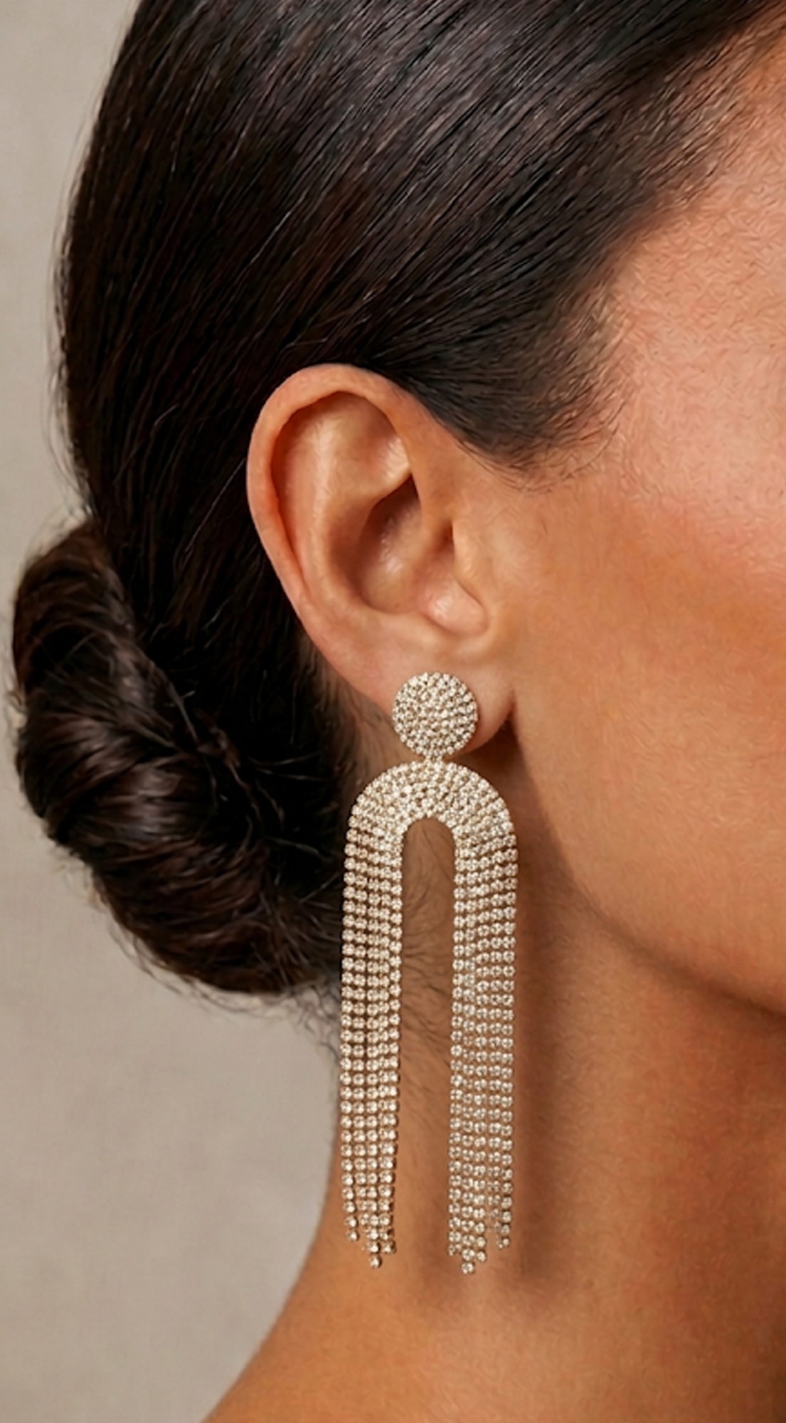Gold High Stakes Rhinestone Drop Earrings