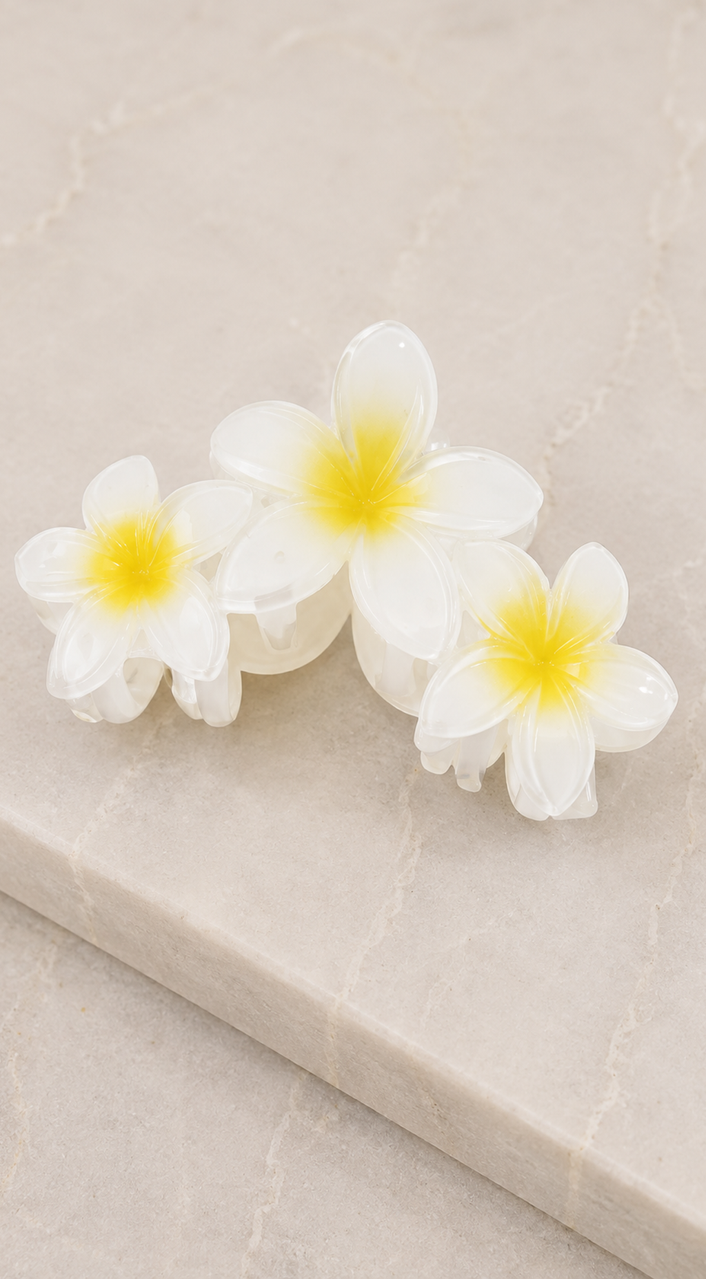 White Flower Claw Clip