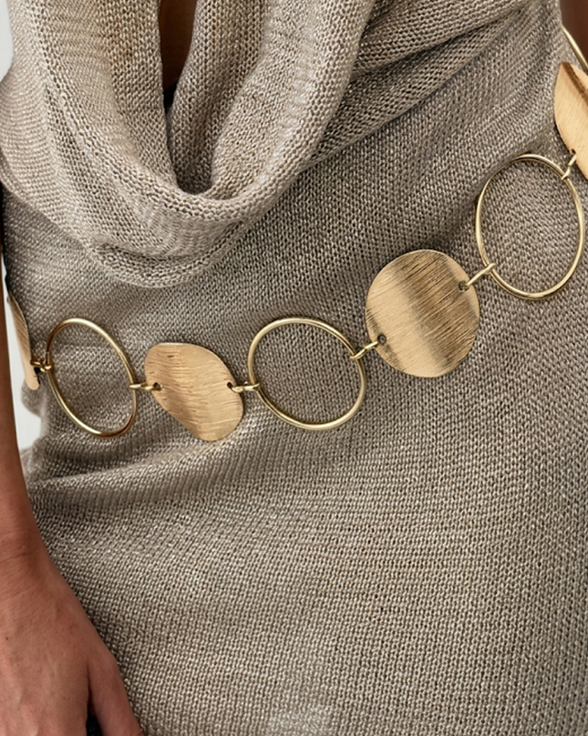 Gold Metallic Chain Belt