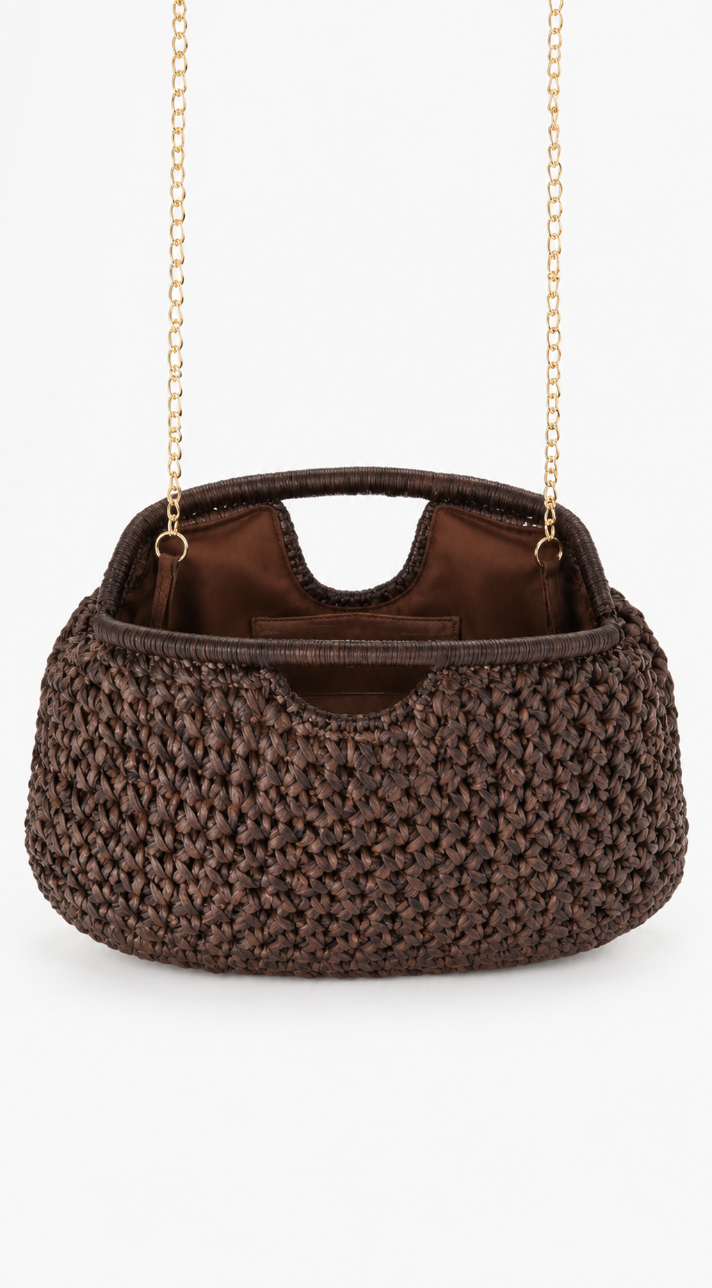 Brown Woven Clutch Bag