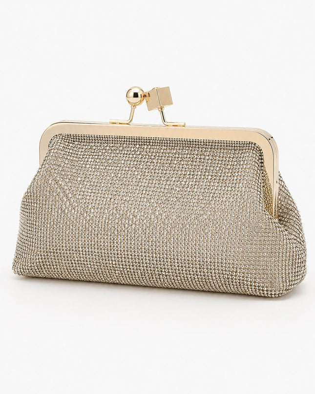 Gold Elysian Rhinestone Clutch