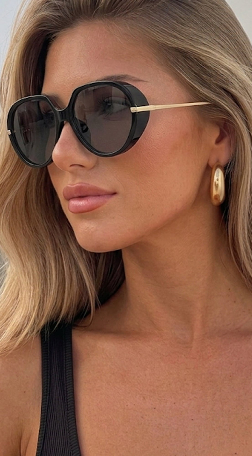 Black Riviera Oversized Sunglasses