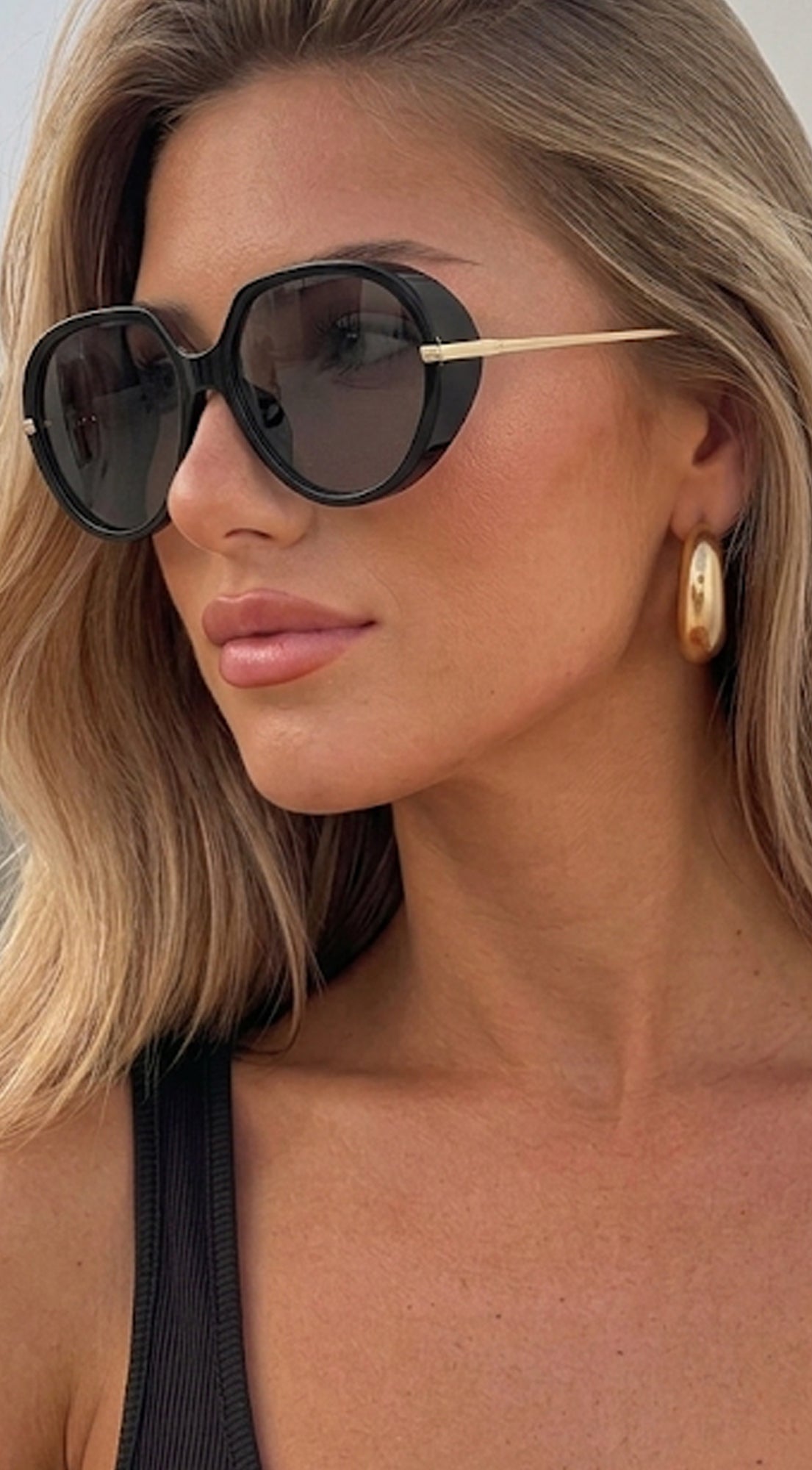 Black Riviera Oversized Sunglasses