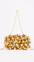 Gold Pearl & Petal Evening Clutch