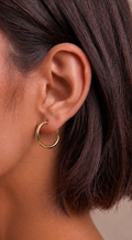 Gold Gold Dipped 3/4" Hoop Earrings