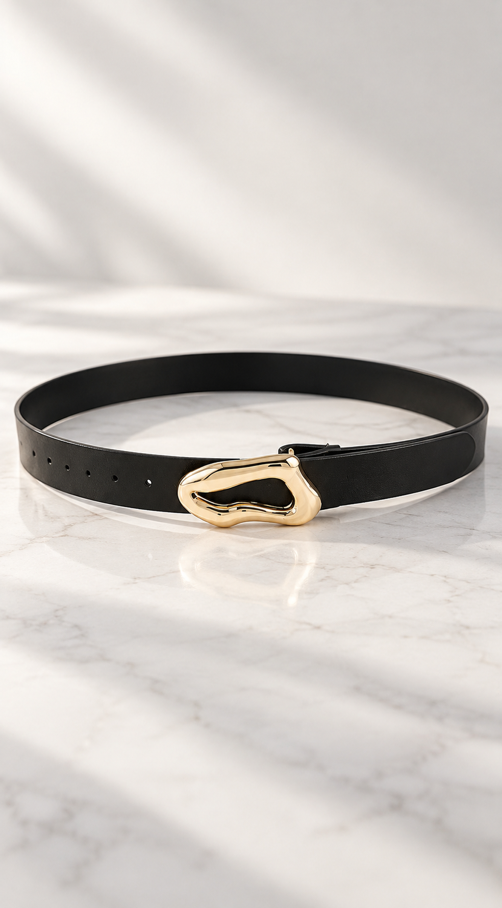 Gold Black Buckle Belt