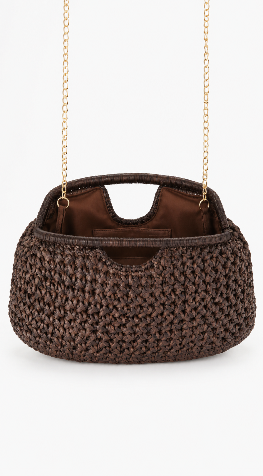 Brown Woven Clutch Bag