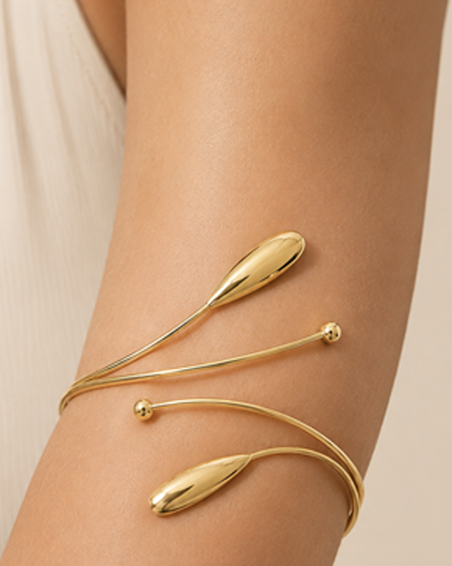 Gold Leaf Arm Cuff - Bracelet