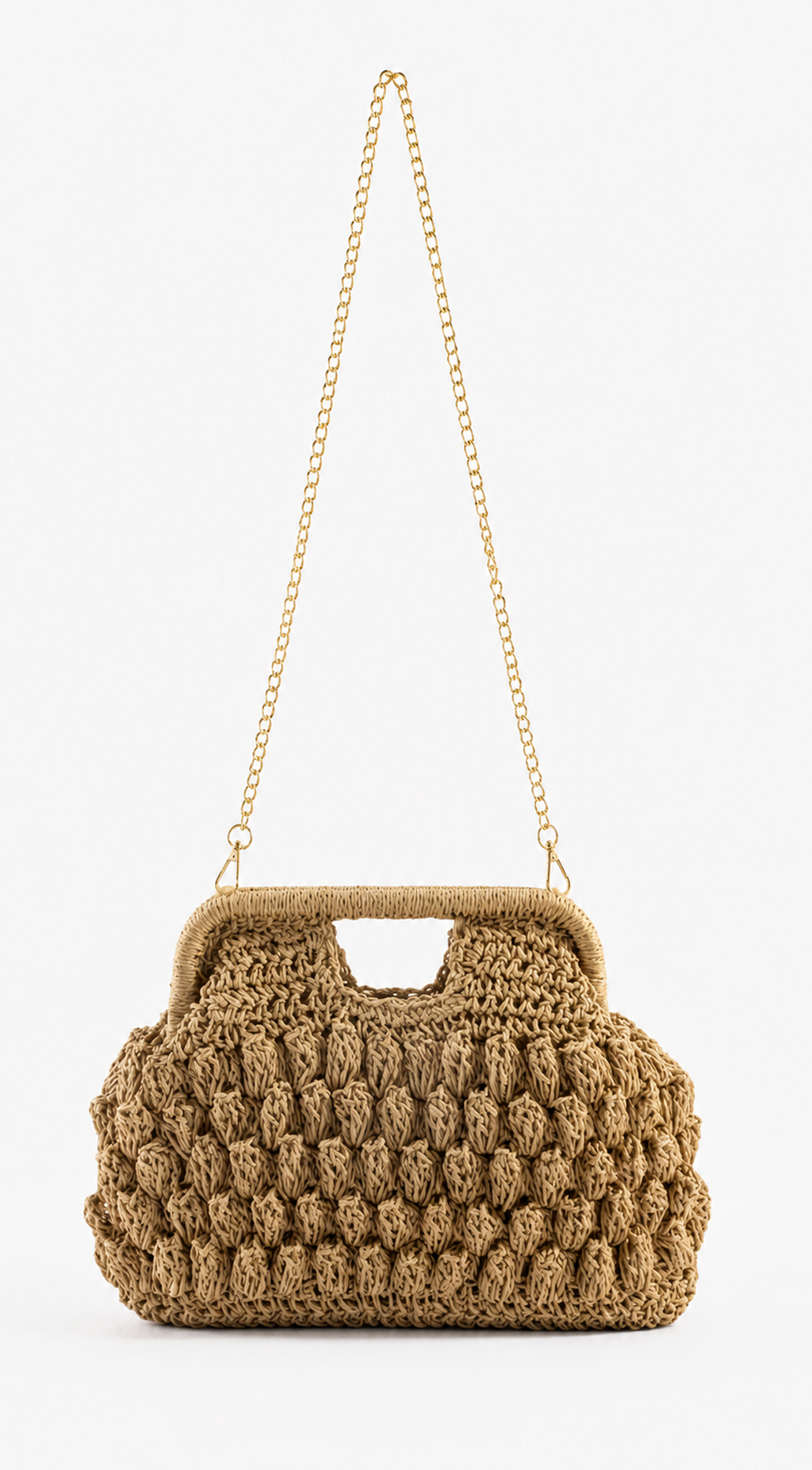 Beige Positano Crochet Handbag