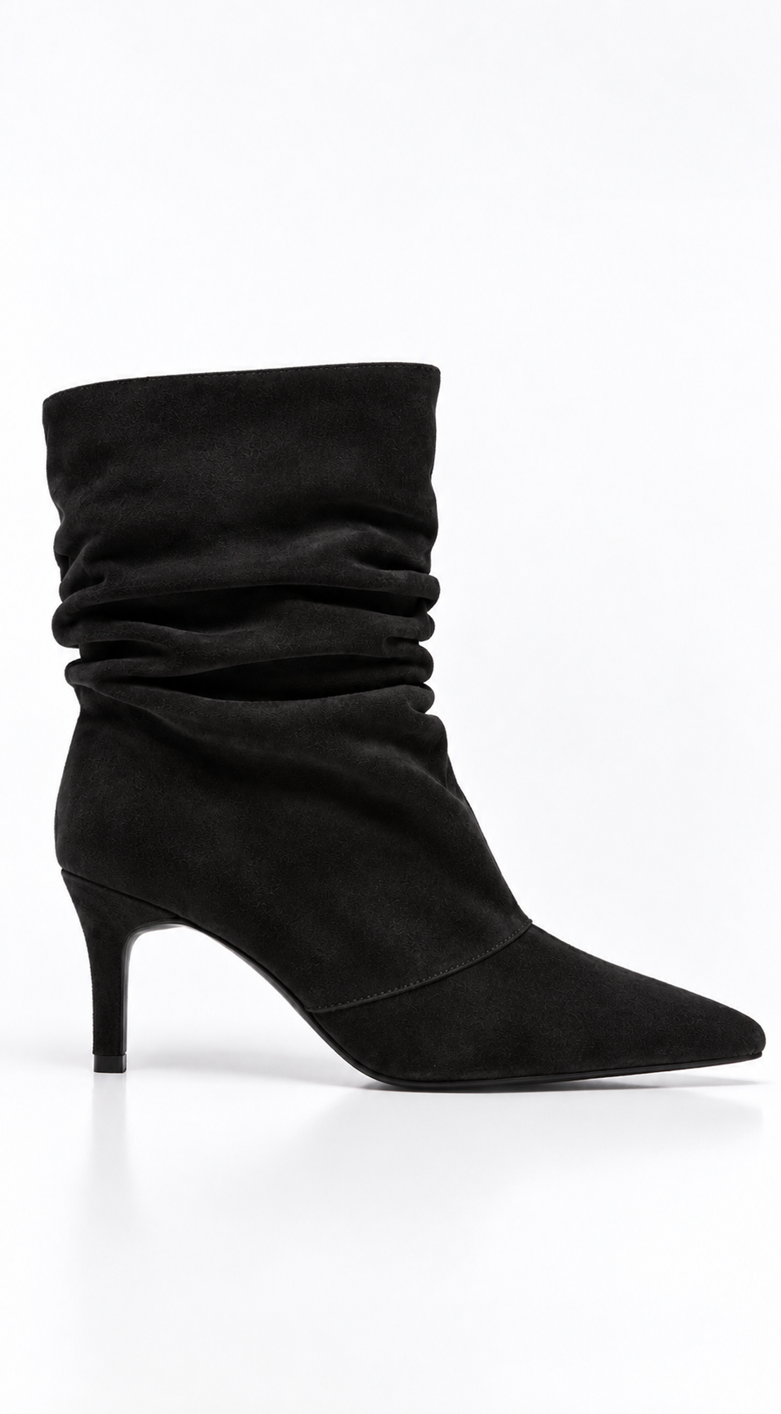 Black Suede Pointed Toe Ankle Boots