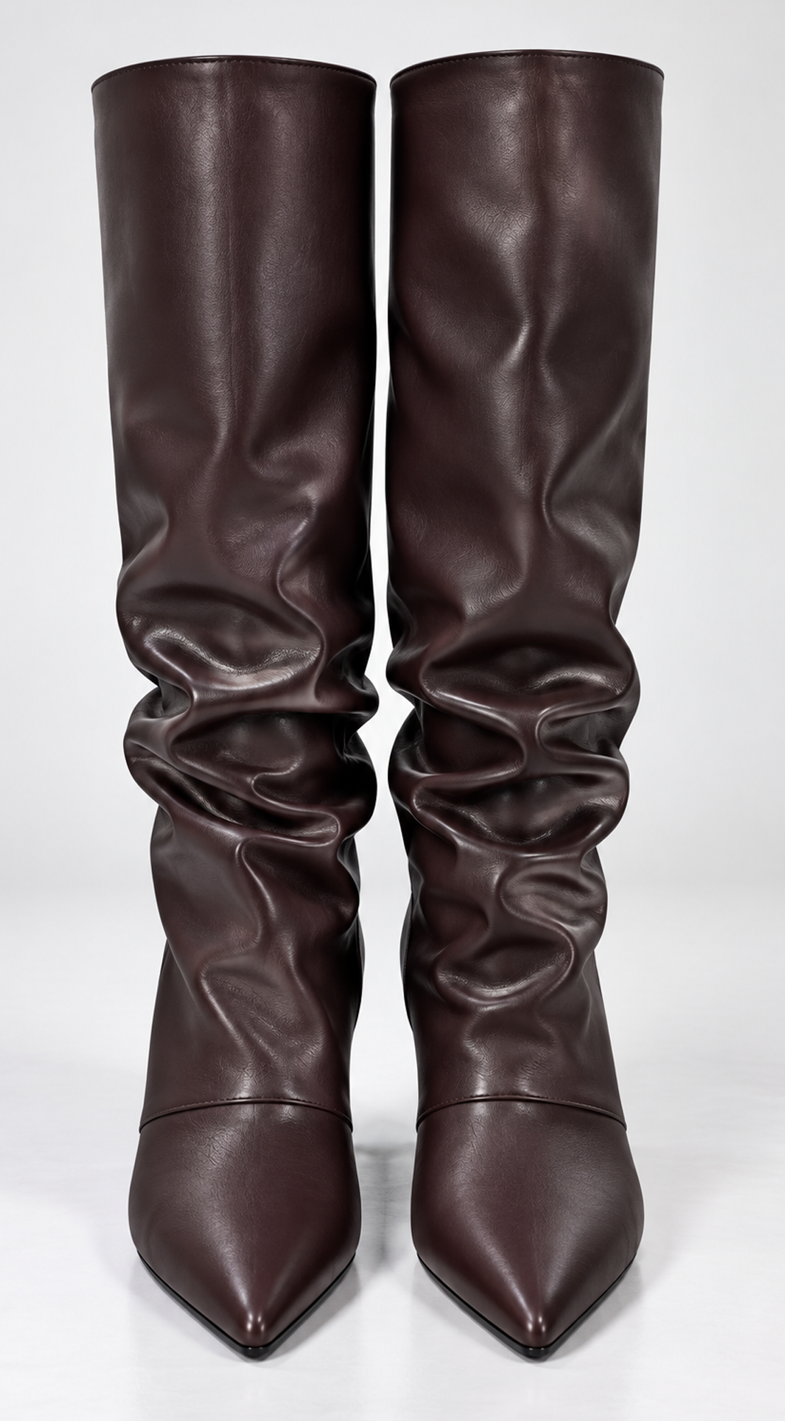 Brown Knee-high Slouch Boots