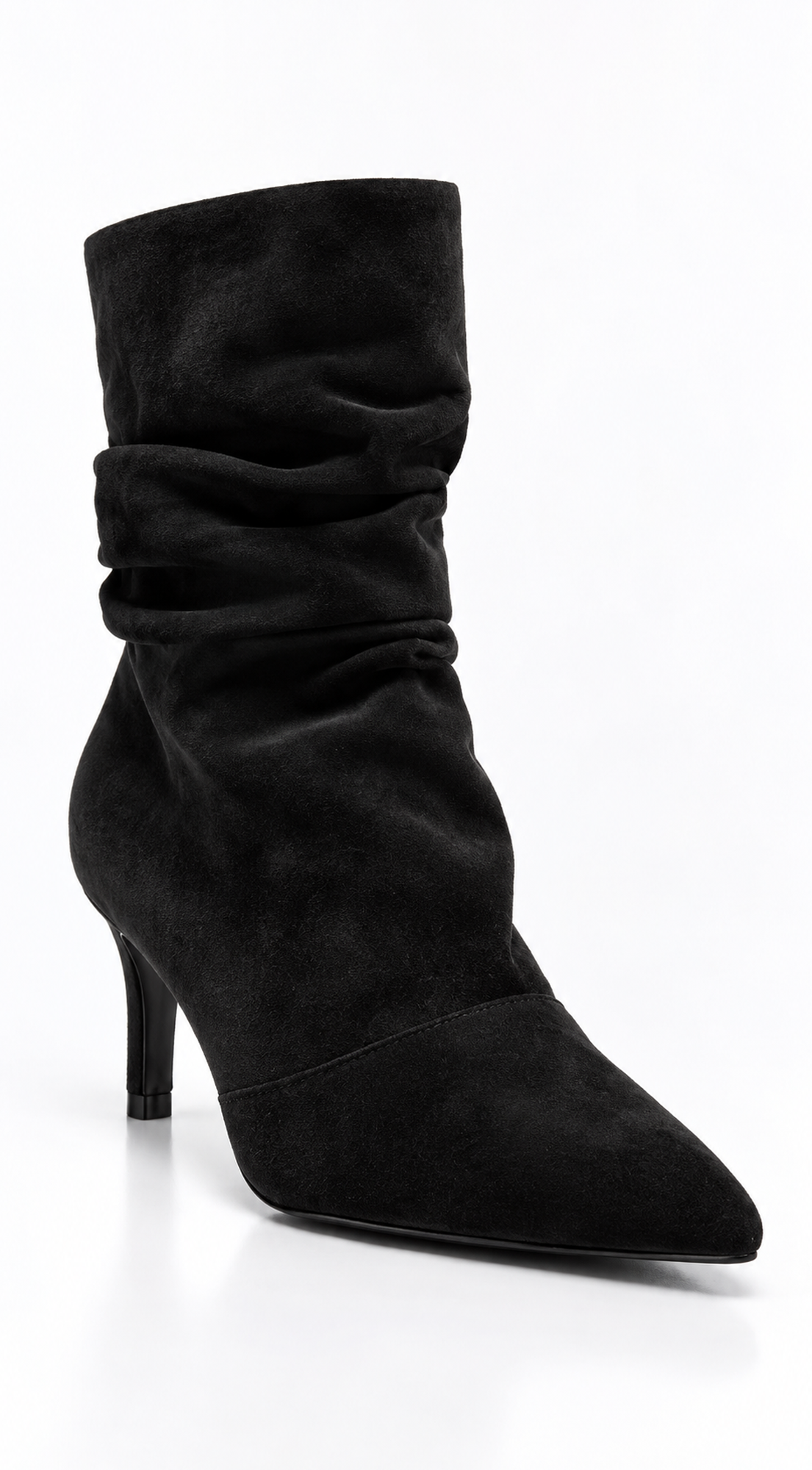 Black Suede Pointed Toe Ankle Boots