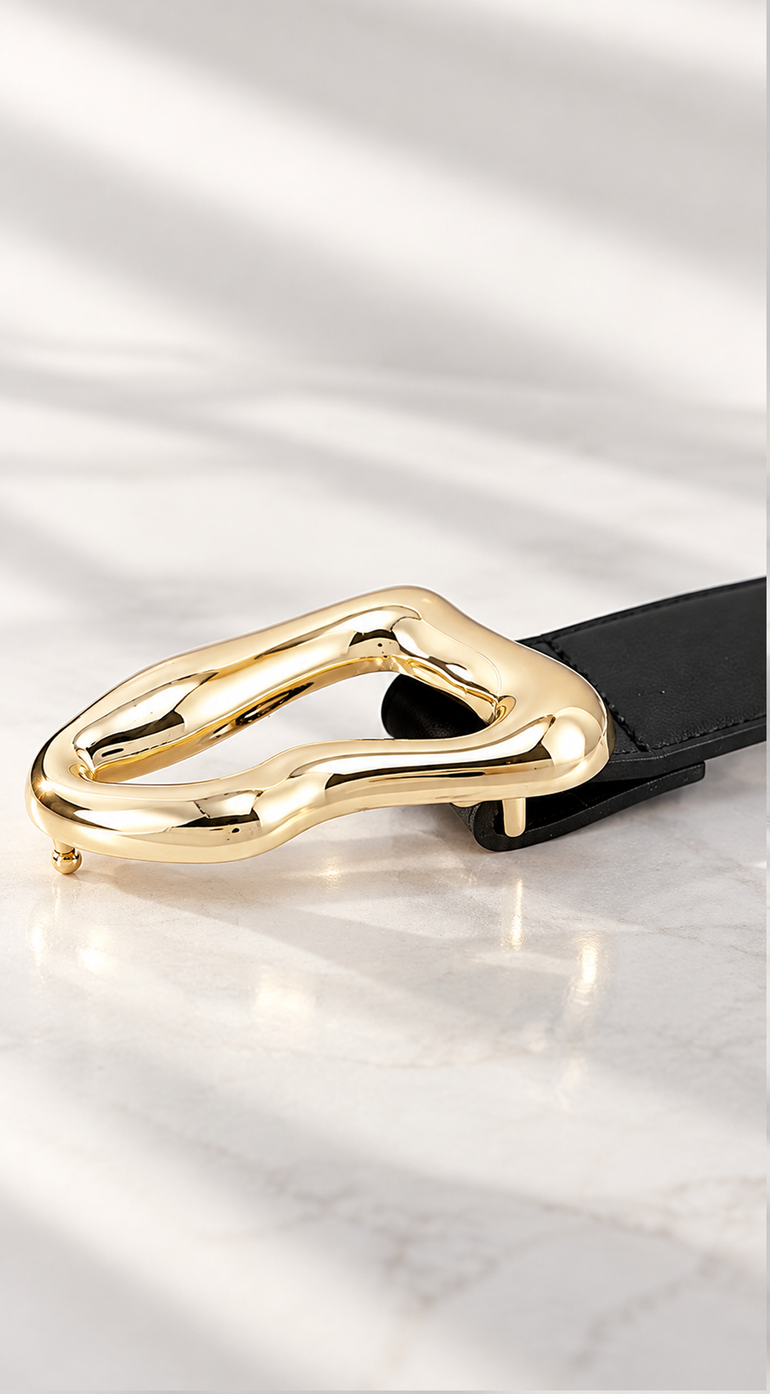 Gold Black Buckle Belt