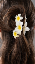 White Flower Claw Clip