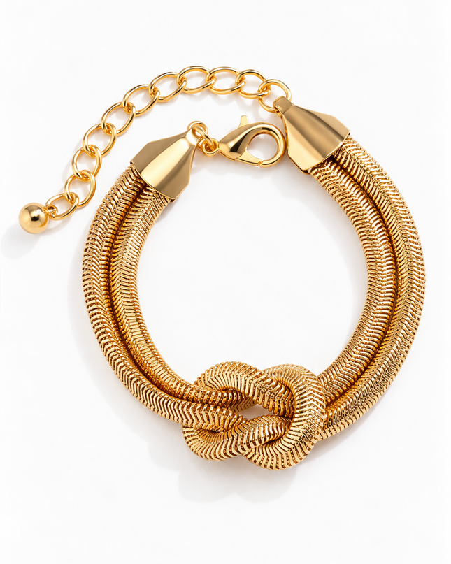 Gold Chain Bracelet & Necklace Set