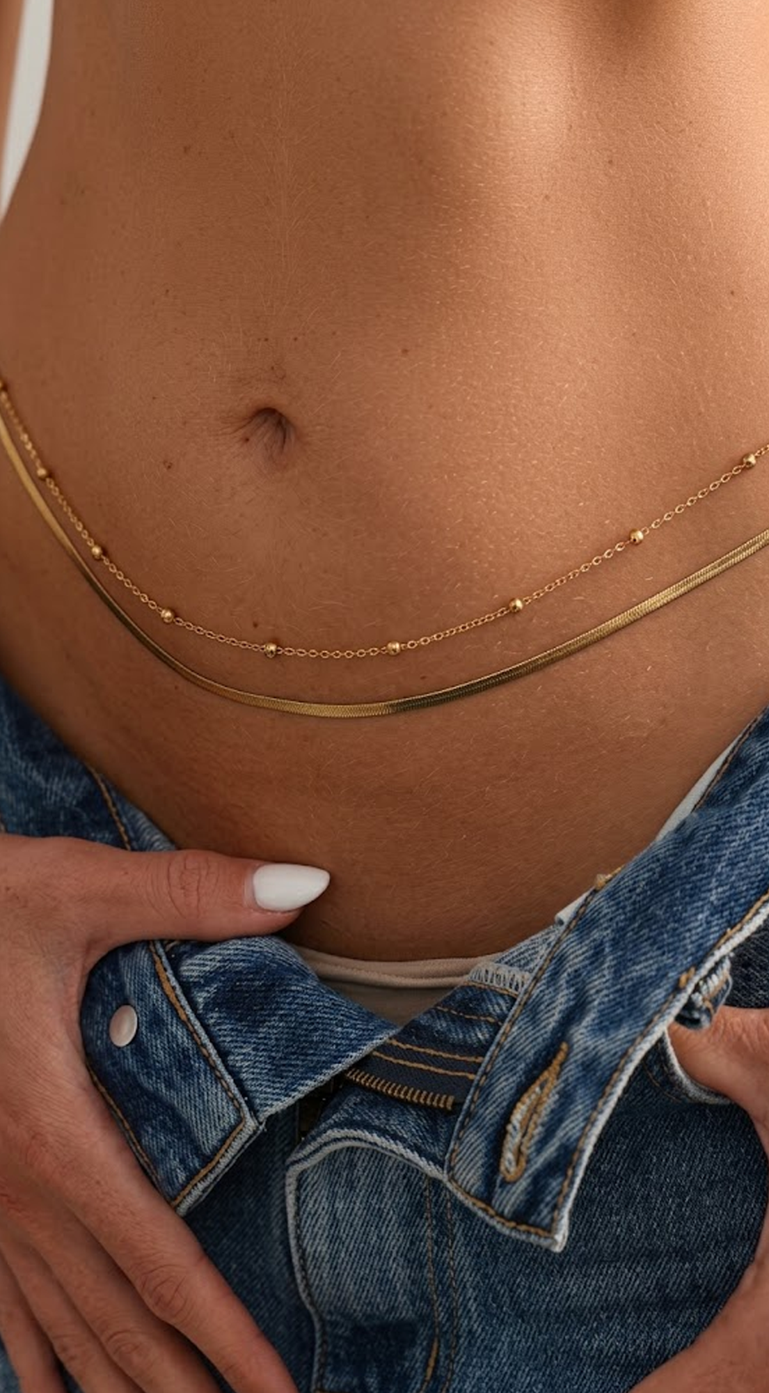 Gold Double Strand Waist Chain