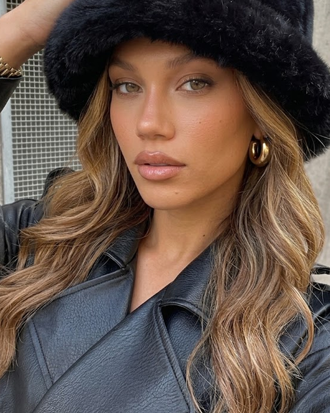 Black Faux Fur Bucket Hat