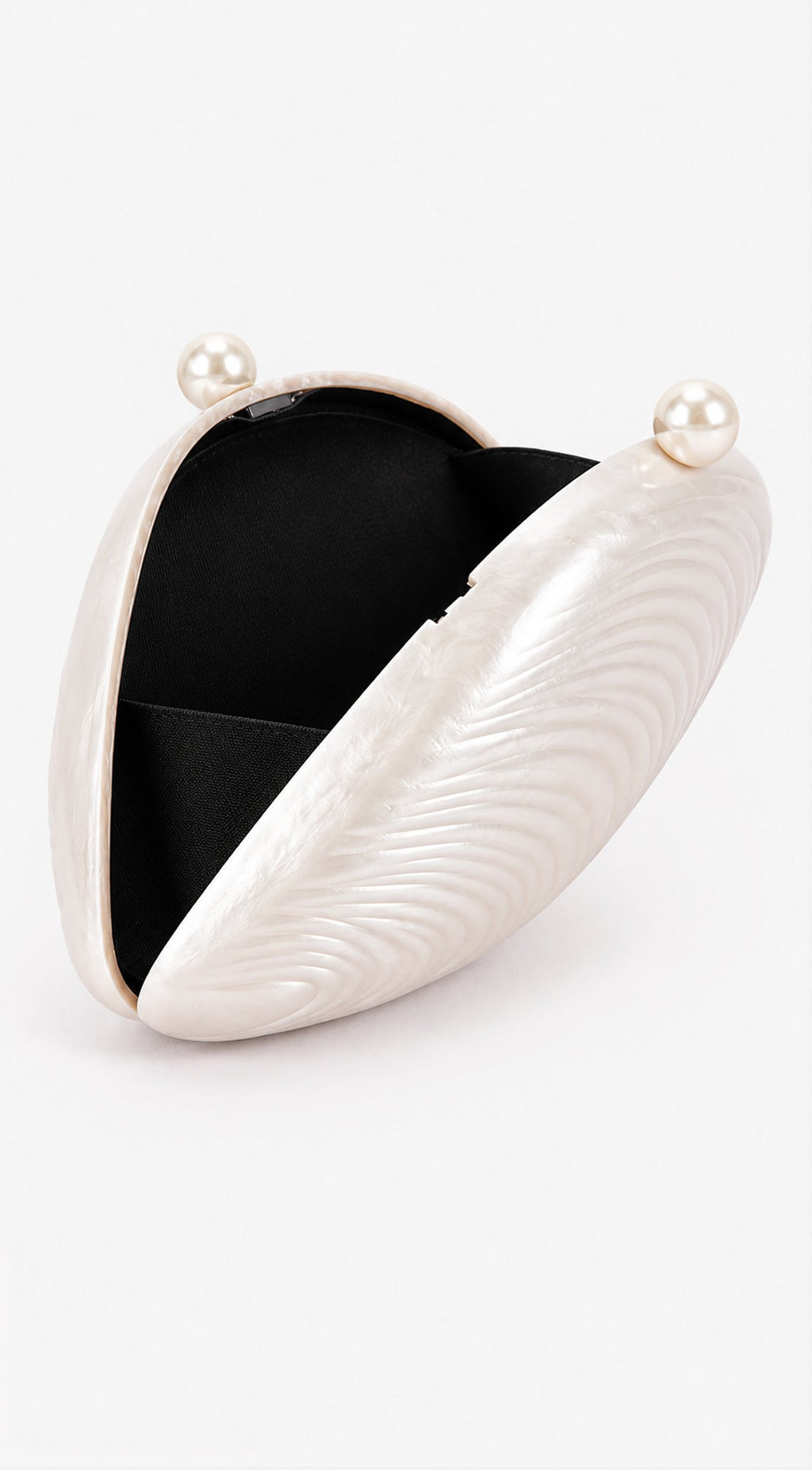 Cream Nacre Marble Clutch