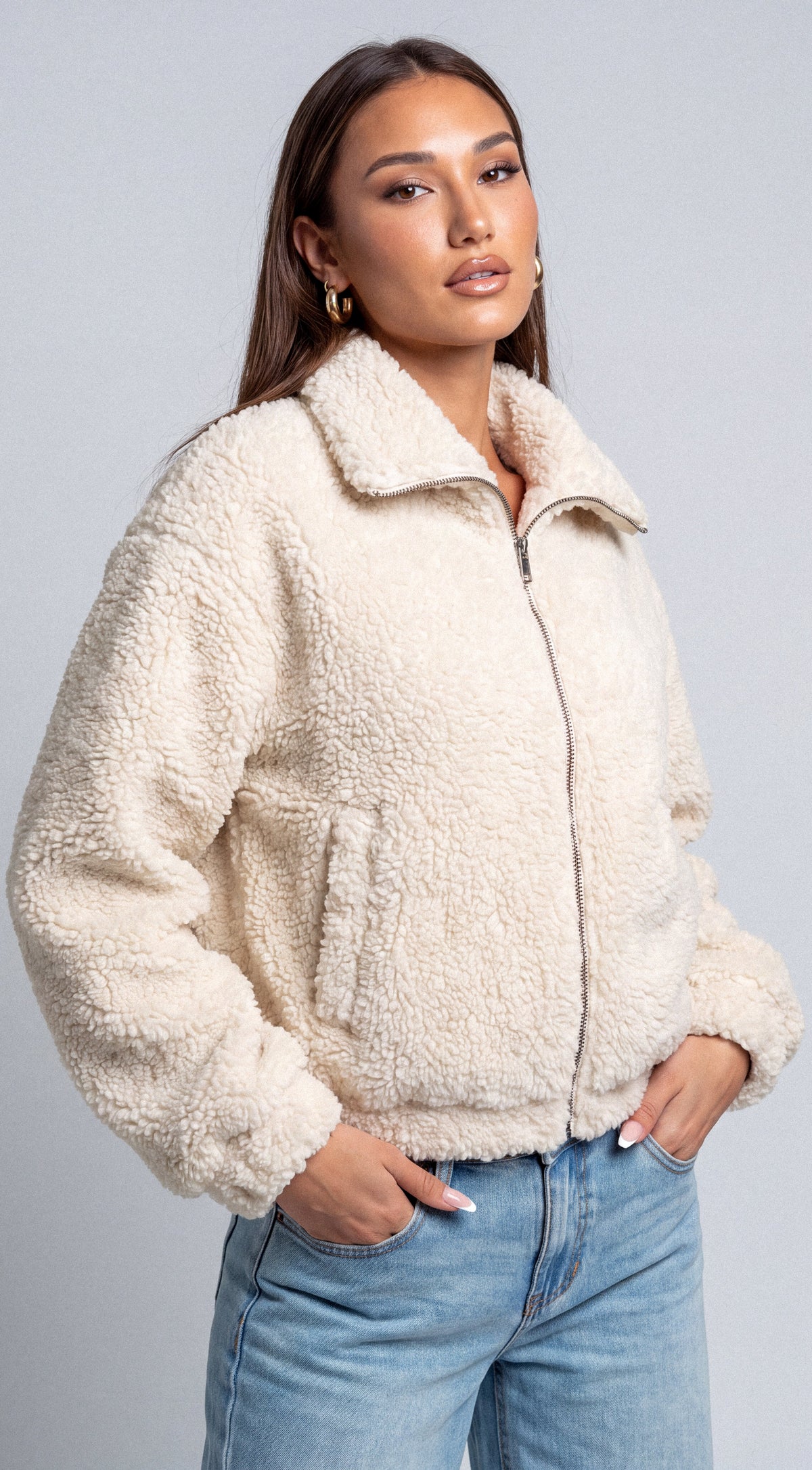 Cream Beige Copenhagen Sherpa Jacket