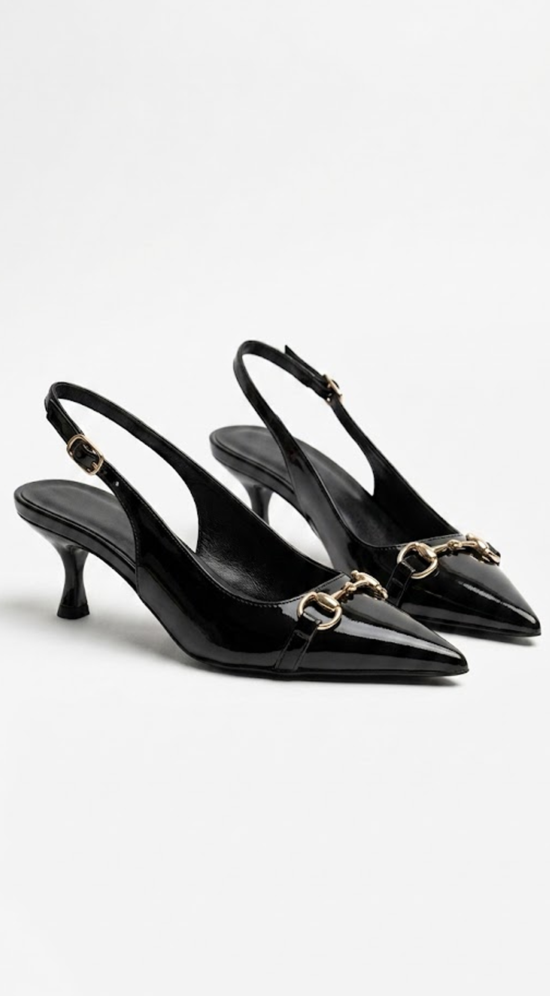 Black Slingback Kitten Heels