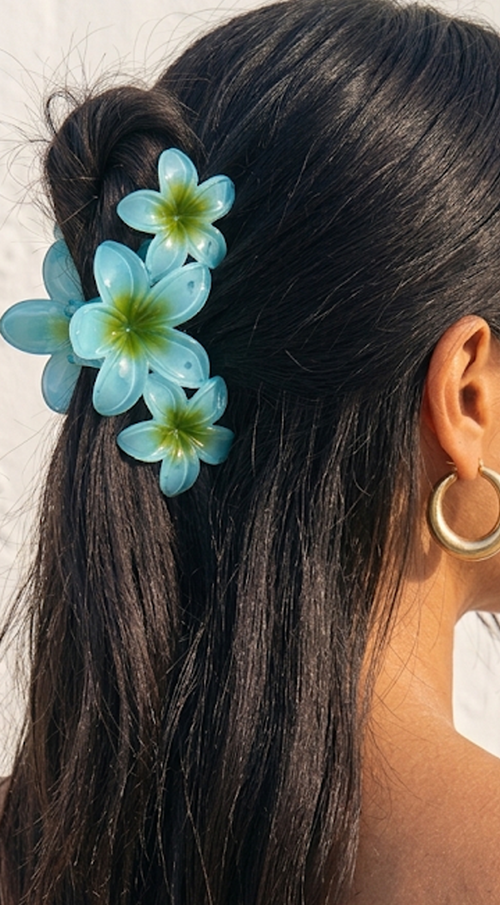 Blue Flower Claw Clip