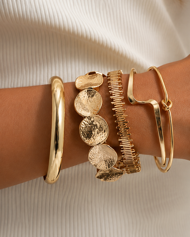 Gold Gold Bangle Bracelet Set