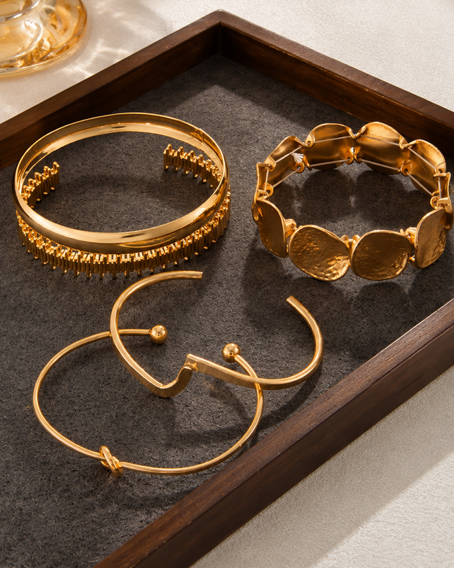 Gold Gold Bangle Bracelet Set