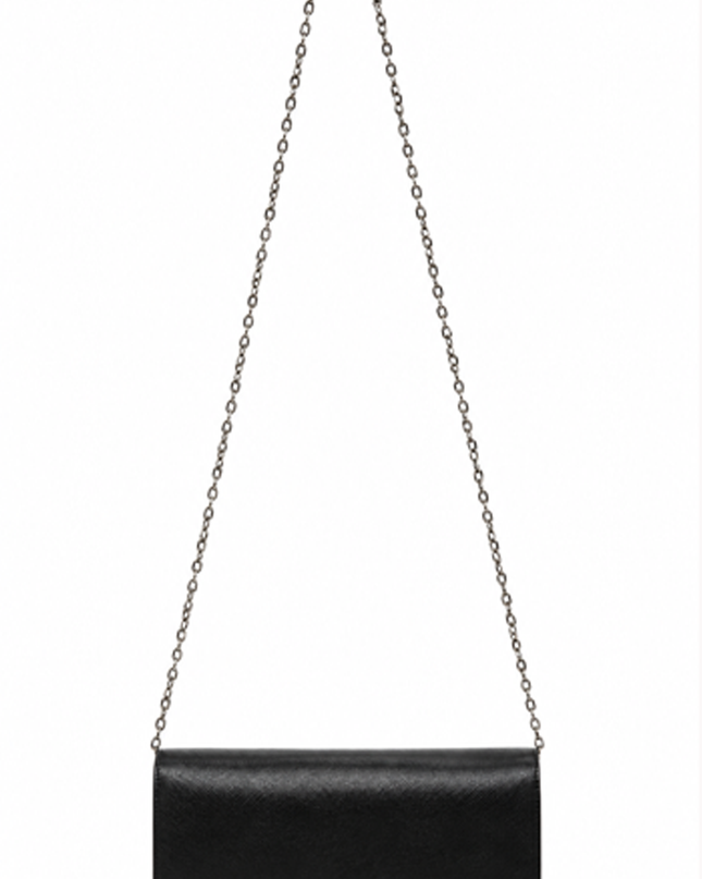 Black Faux Leather Clutch Purse