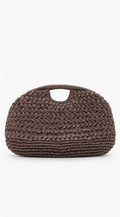 Brown Woven Clutch Bag