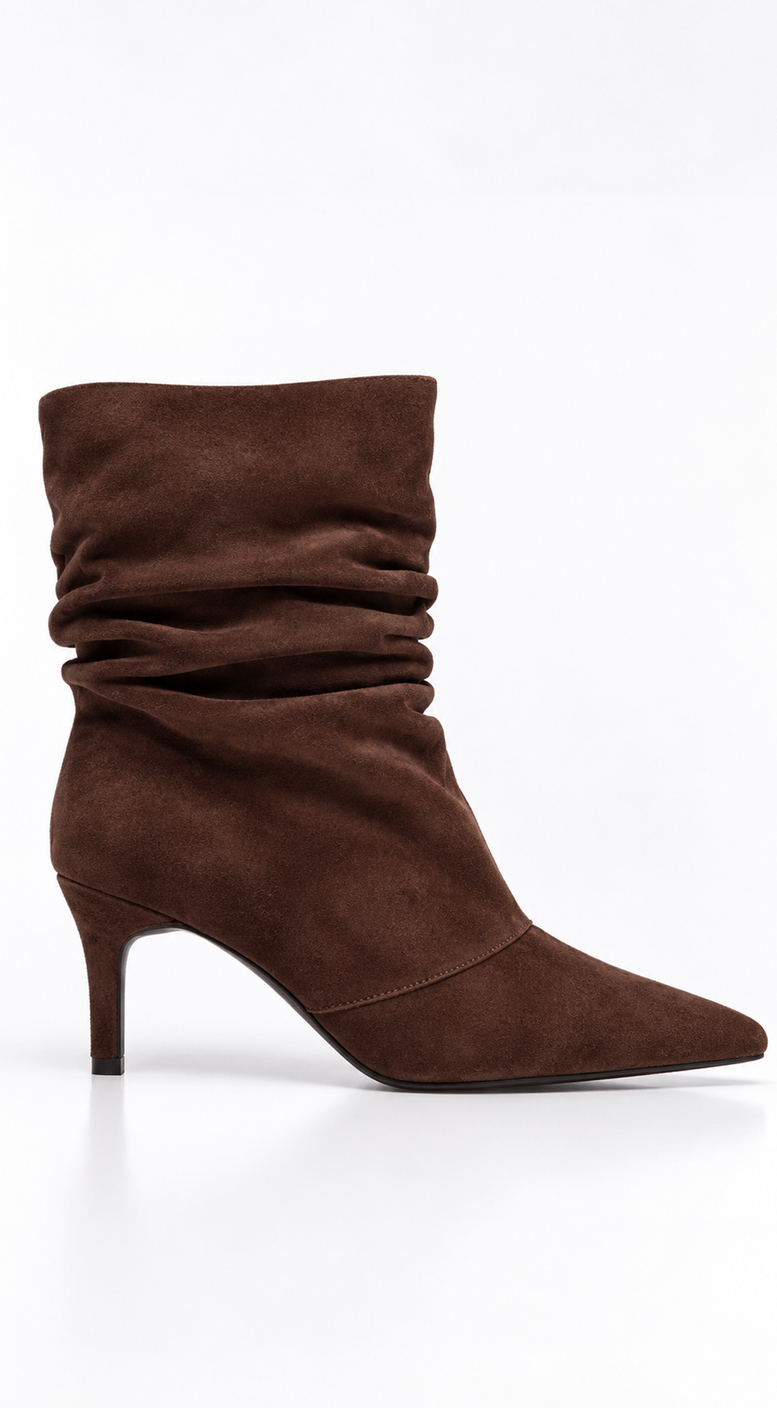 Brown Suede Pointed Toe Ankle Boots