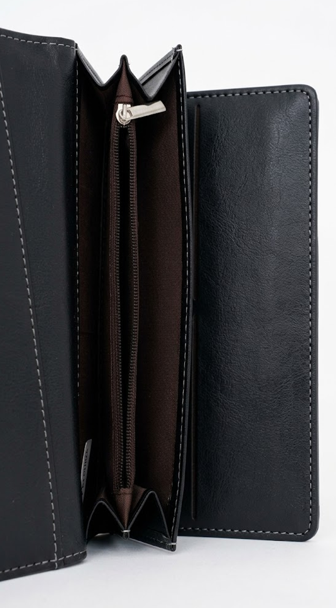 Black Envelope Faux Leather Wallet Clutch