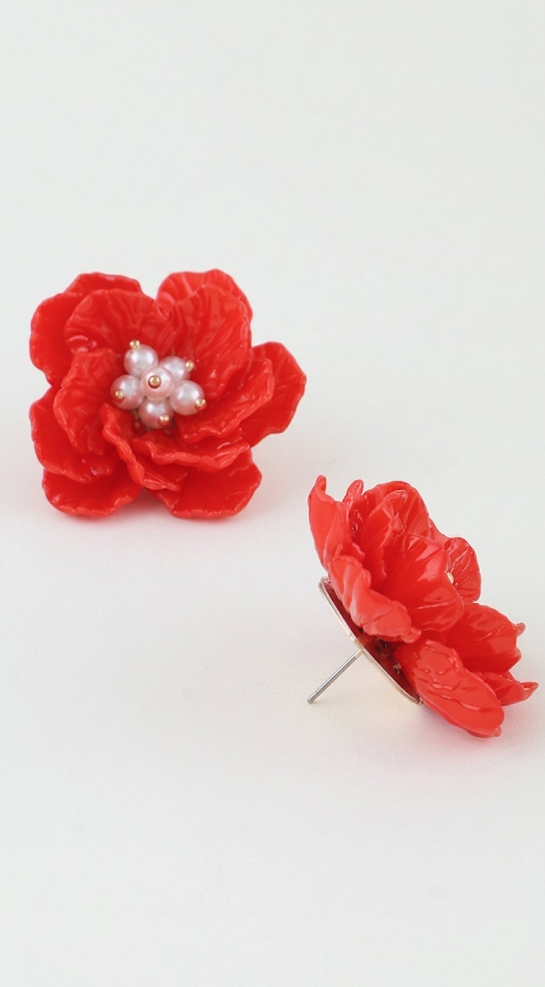 Red Santorini Flower Earrings