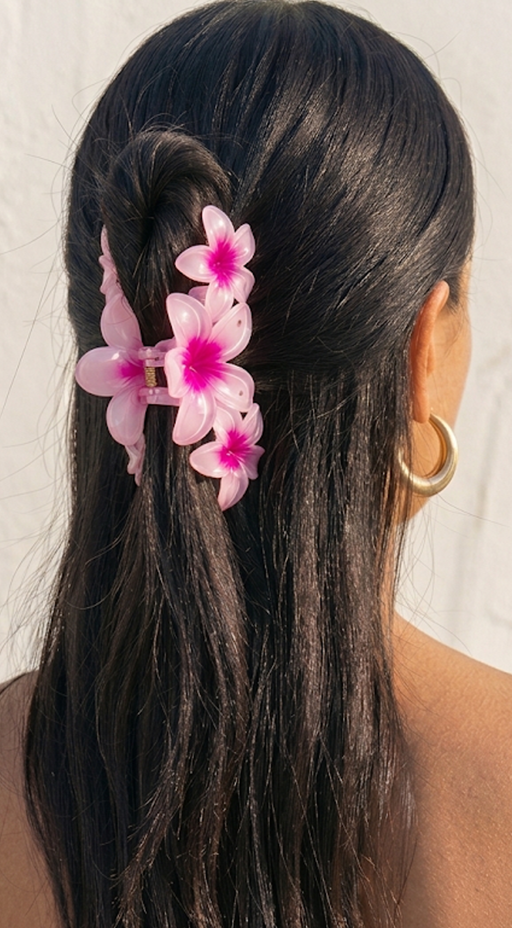 Pink Flower Claw Clip