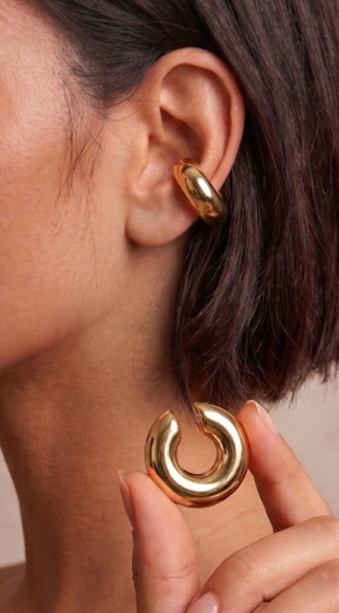 Gold Ear Cuff Hoop Single Non-Piercing Earring