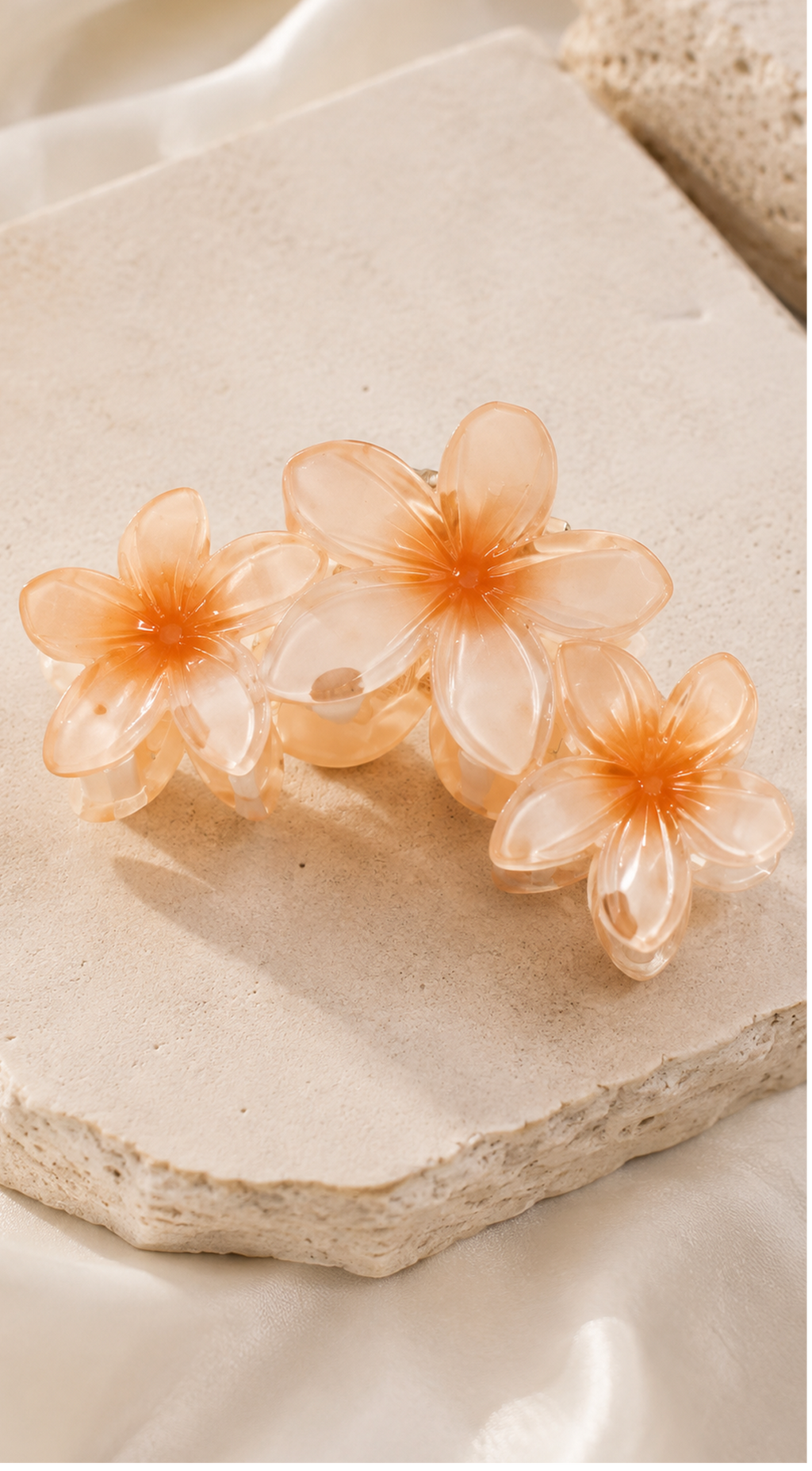 Orange Flower Claw Clip