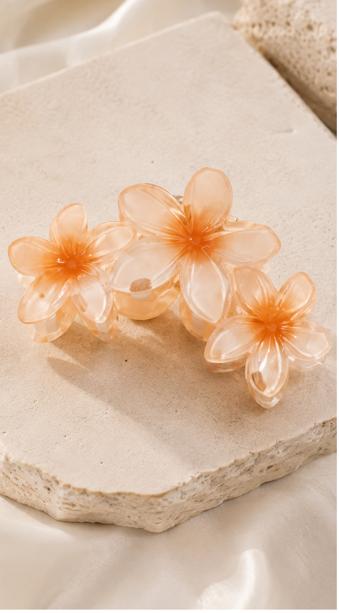 Orange Flower Claw Clip