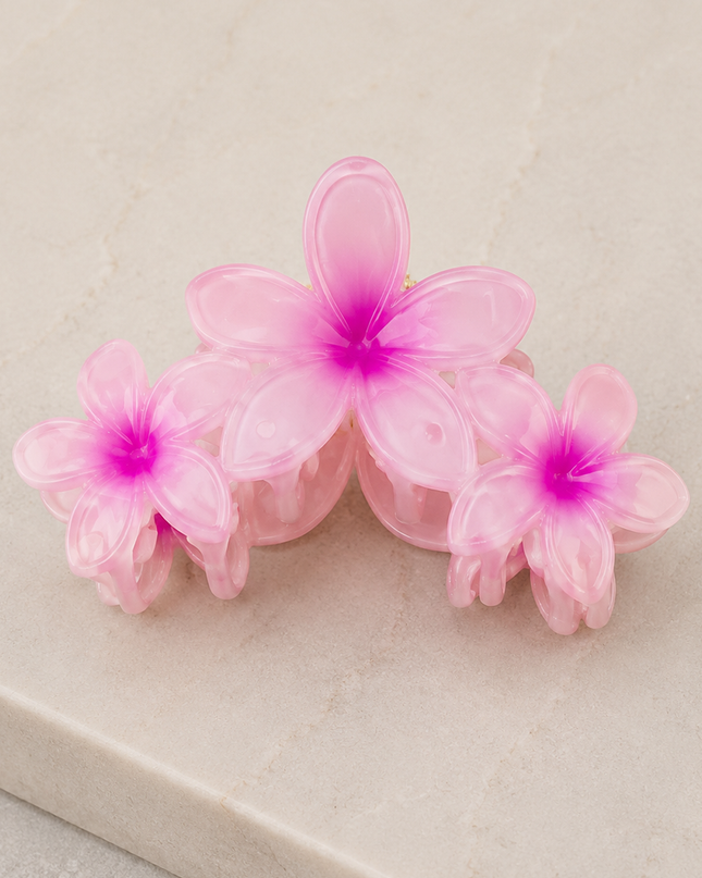 Pink Flower Claw Clip