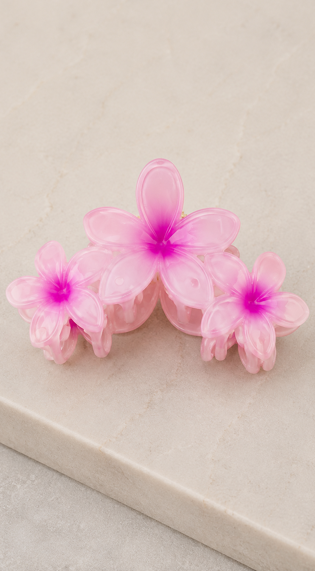 Pink Flower Claw Clip