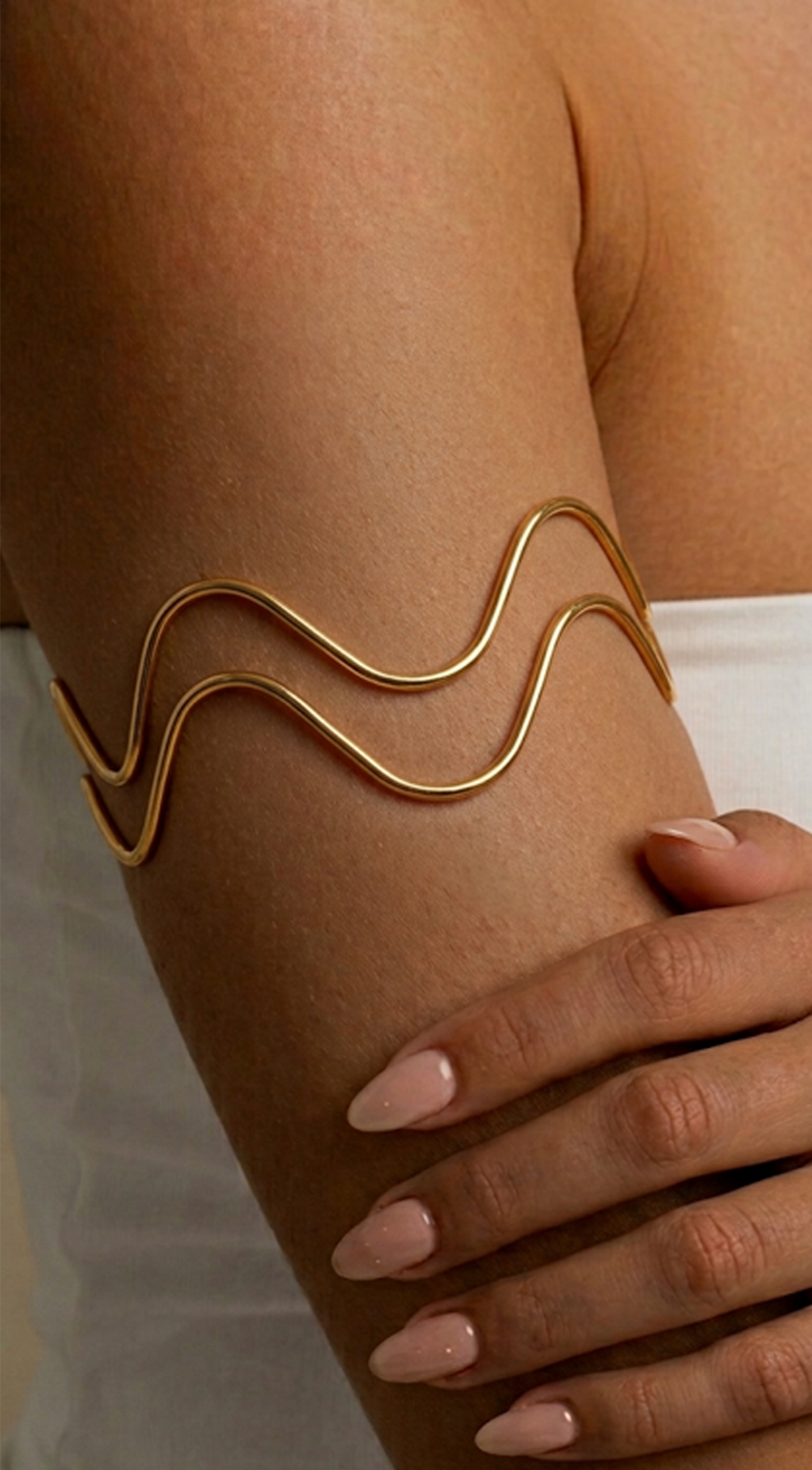 Gold Sculpted Arm Cuff