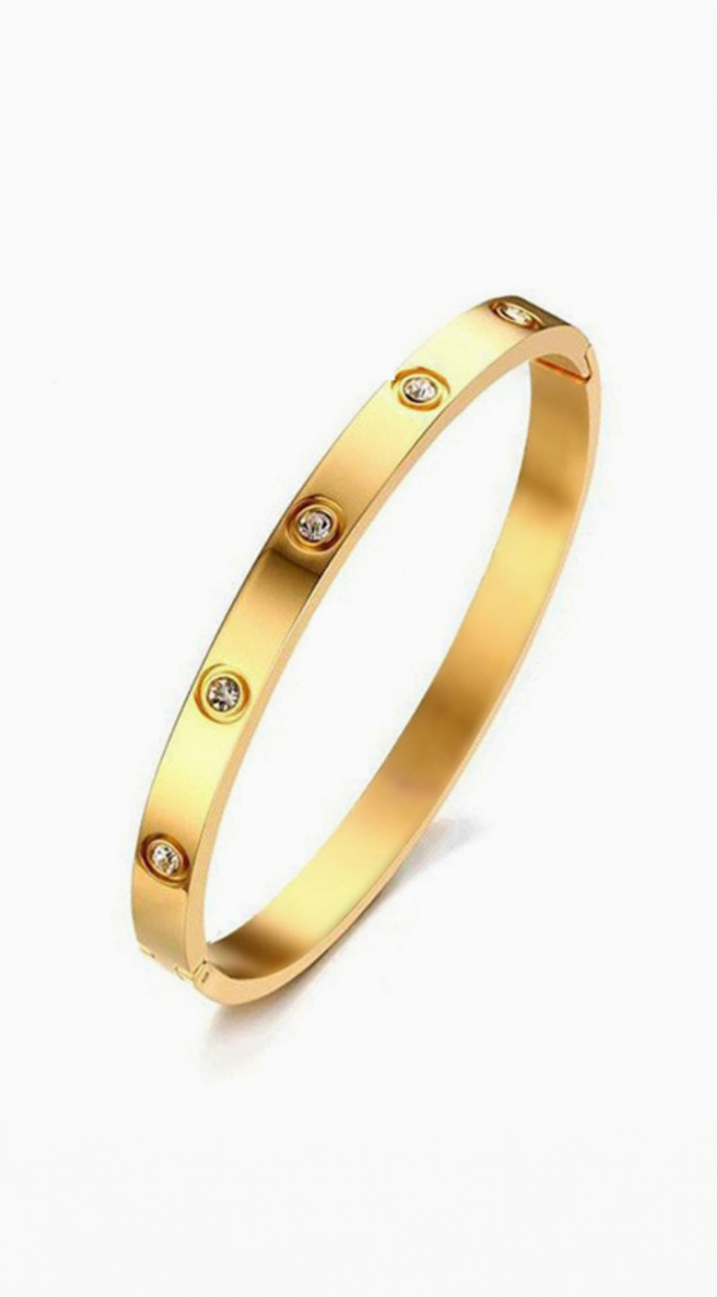 Gold Crystal Accent Bangle Bracelet