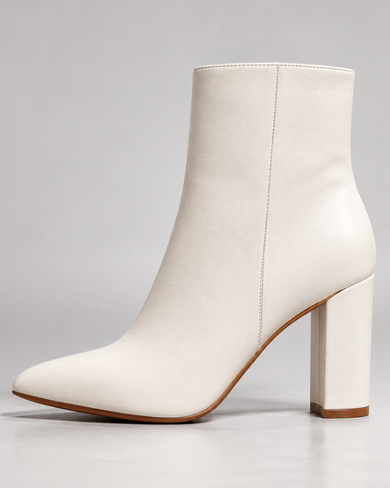 Ivory Heel Ankle Boots