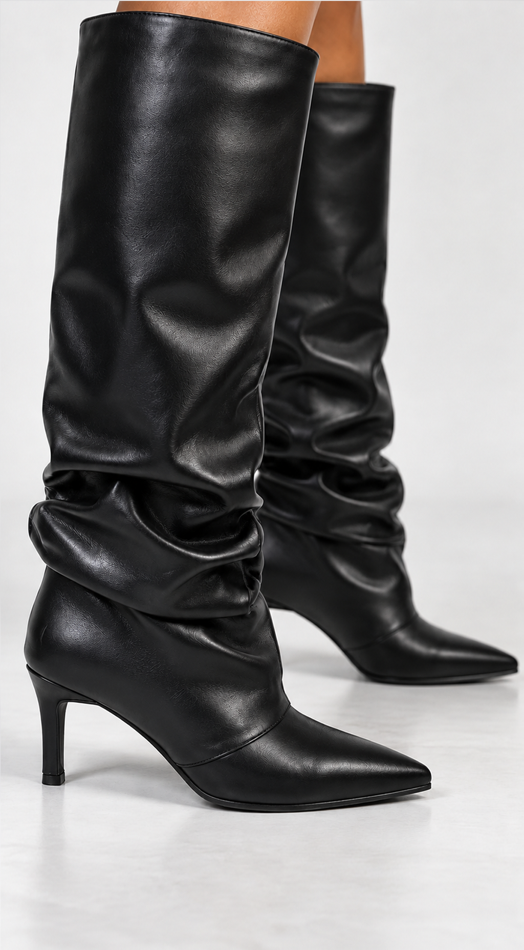 Black Knee-high Slouch Boots
