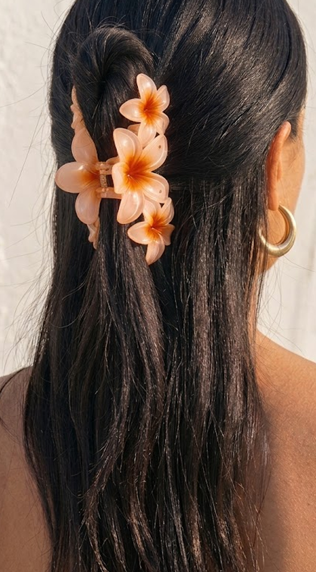 Orange Flower Claw Clip