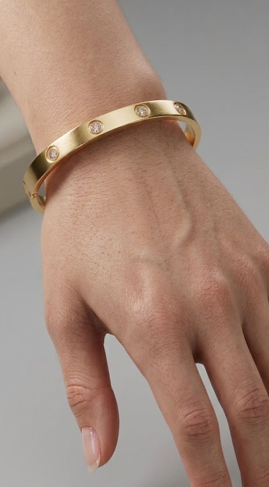 Gold Crystal Accent Bangle Bracelet